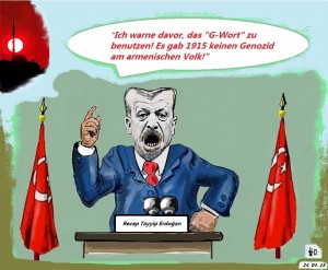 Erdogan warnt davor, der Türkei den Genozid am armenischen Volk zu unterschieben.